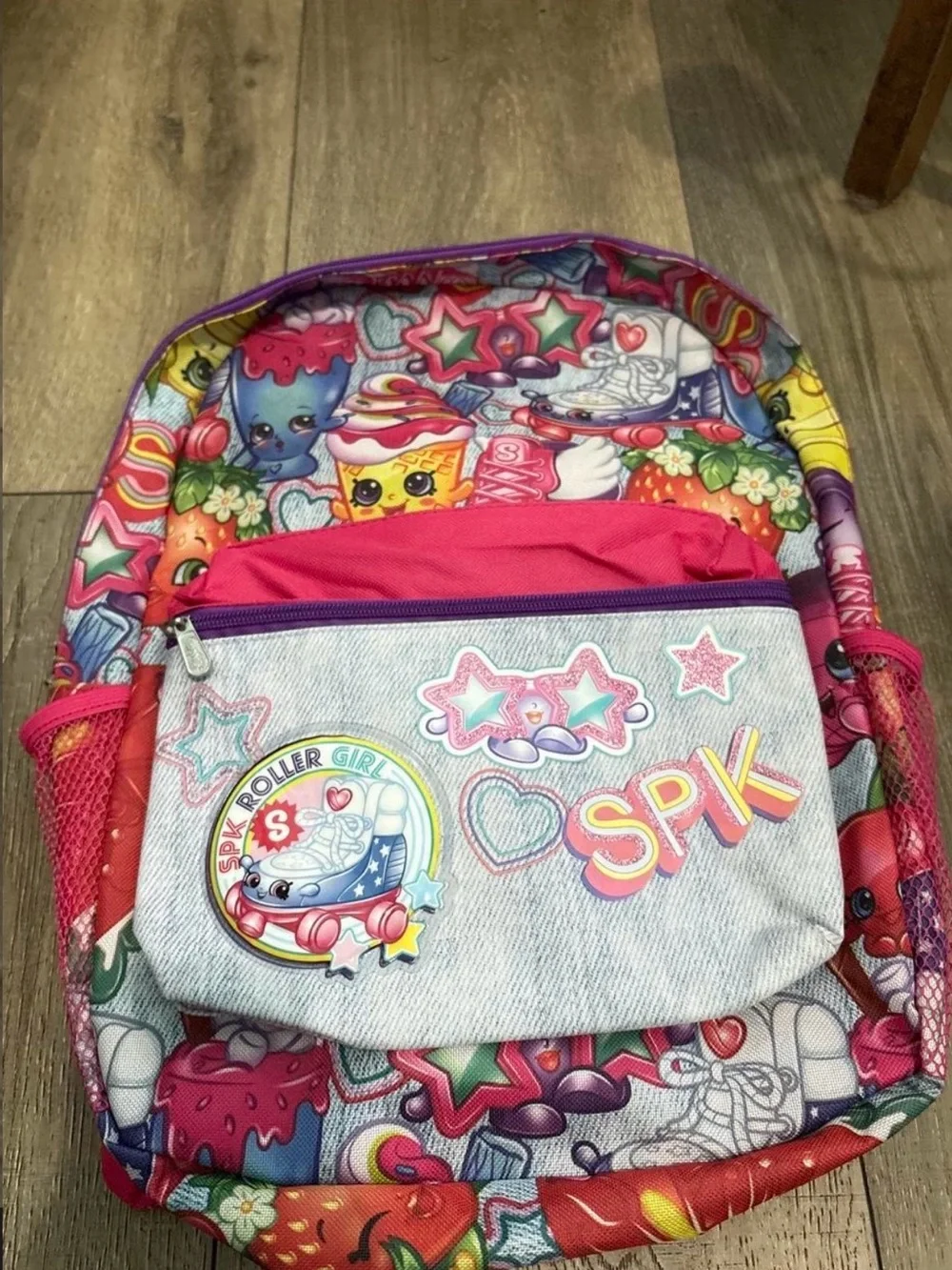 Shopkins Bright Pink & Purple Kids Backpack with Character Print
